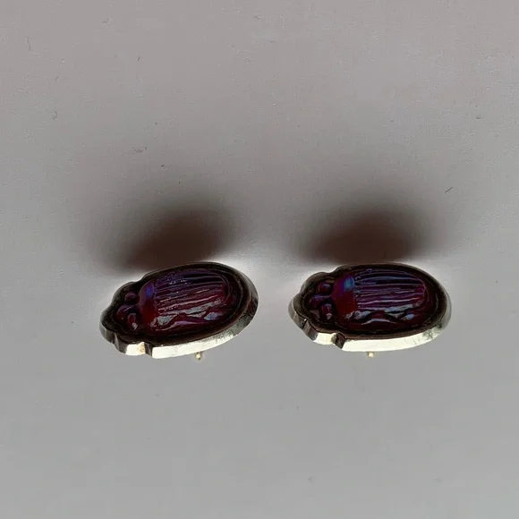 TIFFANY glass Scarab Earrings - Picture 14 of 16